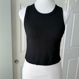 Signature 8 Black Crop Top Ribbed Tank Top Size Medium